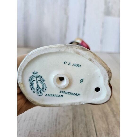 Vintage gort American fisherman Fisher fish CA 1870 bone China figurine sculptur - Picture 8 of 8